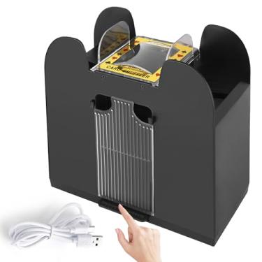 Imagem de Baralhador automático de cartas de 6 baralhos, embaralhadores de cartas de cassino para pôquer, bicicleta, fase 10, Texas Hold'em, Blackjack, jogo de cartas Family Party Club (embaralhador de cartas