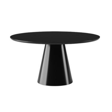 Imagem de Mesa De Jantar Cone Redonda 80 Cm Laqueada Cores Preto