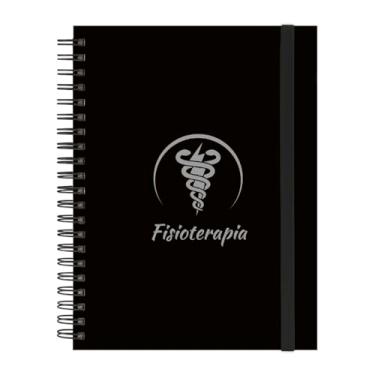 Imagem de Caderno Universitário Plus 12 Matérias Profissões Fisioterapia (Preto e Prata)