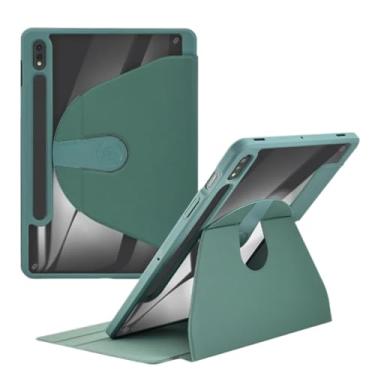 Imagem de Capa de rotação de 360° para Samsung Galaxy Tab S8 S7 S9 Plus FE 12,4 Smart Cover Galaxy Tab S7 S8 S9 FE 11 Funda Whith S suporte para caneta (verde, Tab S9 FE 10,95)