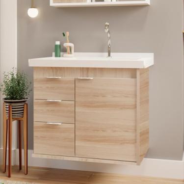 Imagem de Gabinete Toucador Para Banheiro Unik Com Cuba 85cm Maple