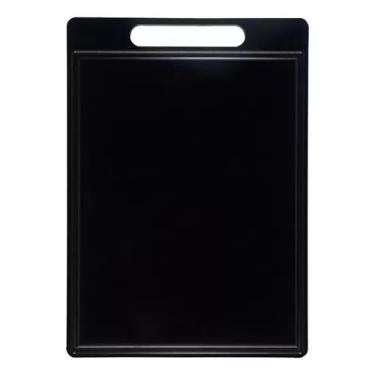 Imagem de Tábua Placa De Corte Profissional Polietileno Canal 25x35cm Cor Bege (Preto)