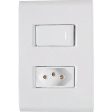 Imagem de Conjunto Interruptor Simples Tomada 10A Branc Liz Tramontina