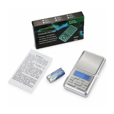 Imagem de Mini Balança Digital De Bolso 0,1g Alta Precisão Até 500g Cor Cinza - 