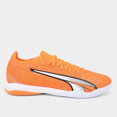 Imagem de Chuteira Futsal Puma Ultra Match Masculina, Laranja, Branco, 44