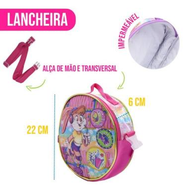 Imagem de Kit Mochila Colorida Infantil + Lancheira + Estojo P/ Criança Feminina