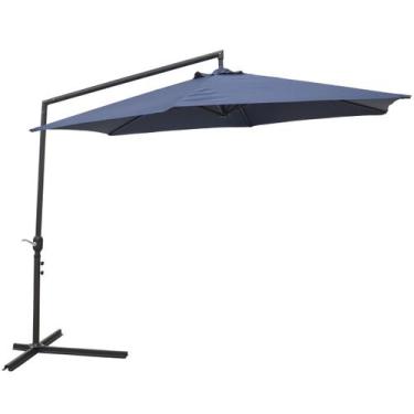 Imagem de Ombrelone Lateral Suspenso 3M Jardim Piscina Alumínio com Base Manivel