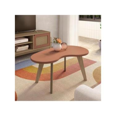 Imagem de Mesa de Centro de MDF Orgânica Artely, Terracota e Carvalho
