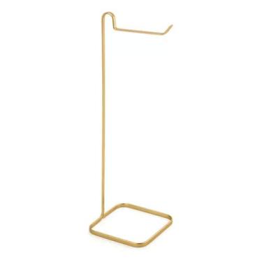 Imagem de Suporte Para Papel Higienico De Chão Banheiro Dourado Fosco Unitario -