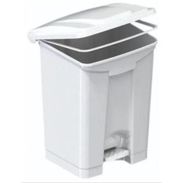 Imagem de Lixeira Com Pedal Polipropileno Branca - 50 Litros - Polwax