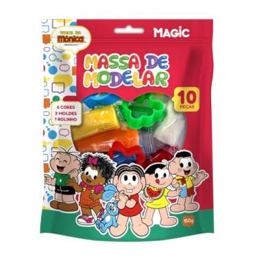 Imagem de Massa de Modelar 6 Cores, 3 Moldes e 1 rolinho - Turma da Mônica