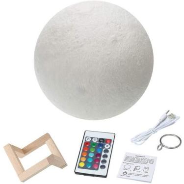 Imagem de Moon Lamp Pendurado 3D Impressão Moon Light Led 16 Cores - Mkb