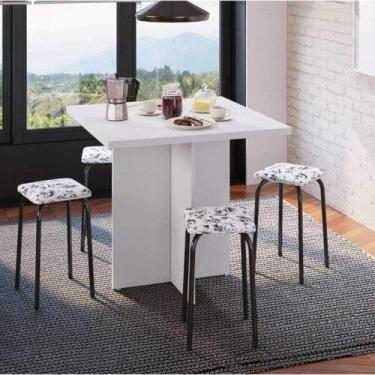 Imagem de Conjunto Mesa e 4 Bancos Estofados Verona - Bona Vita Móveis
