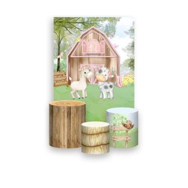 Imagem de Painel De Festa Vertical 1,50 x 2,20 + Trio De Capas Cilindro - Fazend