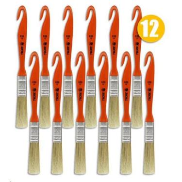 Imagem de Kit 12 Pincel Trinchas Para Pintura Tigre Media 696 1/2 Polegada Cerda