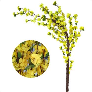 Imagem de Cerejeira Com Galho Curvo Cores Planta Artificial Sem Vaso - Flor de M