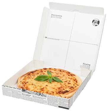 Imagem de Caixas de pizza Eco Pie 27 x 4 cm, 50 caixas de entrega de pizza onduladas – reutilização como pratos, caixas de recolha de papel branco, resistentes e de papel branco, à prova de gordura, descartáveis – Restaurantware