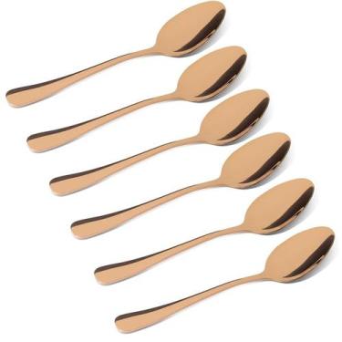 Imagem de Conjunto 6pçs Colheres Refeição Inox Rose Gold Luxo Rústico - Genérico