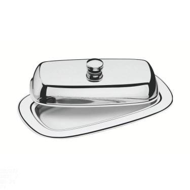 Imagem de Manteigueira Tramontina Service Retangular Em Aço Inox Com Tampa Tramontina