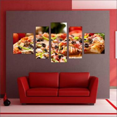 Imagem de Quadro Decorativo Gourmet  Pizza Pizzarias Restaurantes 5 Peças TT1 - 