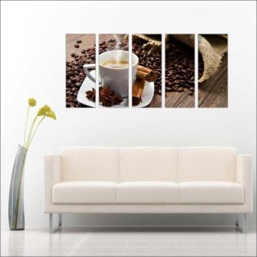 Imagem de Quadro Decorativo Padarias Cafeterias Pães Café Bolos Tortas 5 Peças G