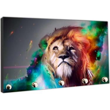 Imagem de Porta Chaves Abstrato Leão Organizador Chaveiro - Vital Quadros