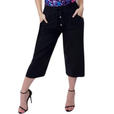 Imagem de Calça Pantacourt Moda Feminina com Bolso Malha Viscolycra - Catwalk, P