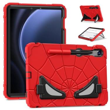 Imagem de Capa infantil para Samsung Galaxy Tab S7/S8/S9/FE 27.9 cm (2023), capa para tablet de desenho animado à prova de choque com alça de ombro para tablet Samsung SM-X710