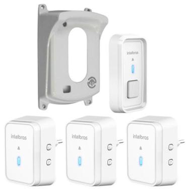 Imagem de Campainha sem fio CIB 101 Intelbras Para 3 salas e Protetor