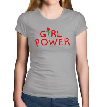 Imagem de Baby Look Algodão Girl Power - Foca na Moda, Cinza, G
