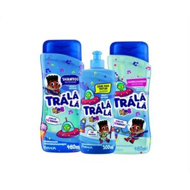 Imagem de Kit infantil tra la la nutrikids shampoo condicionador creme pentear