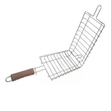 Imagem de Espetos Grelha De Peixe Frango Linguiça E Pão De Alho P/ Churrasco - D