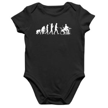 Imagem de Body Bebê Algodão Evolução do Baterista - Foca na Moda, Preto, P