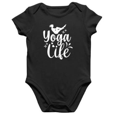 Imagem de Body Bebê Algodão Yoga Life - Foca na Moda, Preto, P