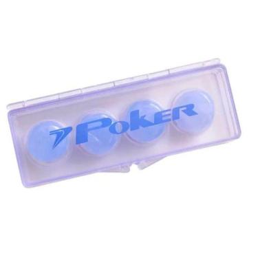 Imagem de Protetor de Ouvido Natação Hidroginástica Silicone Azul Sofl - Poker