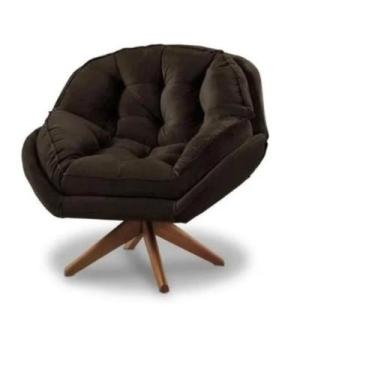 Imagem de Poltrona Decorativa Flórida Com Base Giratória Suede - Neros Interiore