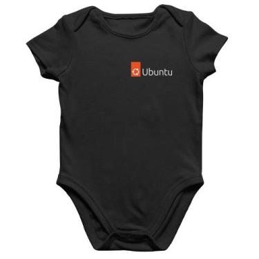 Imagem de Body Bebê Algodão Ubuntu Linux - Foca na Moda, Preto, G