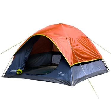 Imagem de Barraca de Camping Grande 4 Pessoas Coleman Tulum Laranja e Azul