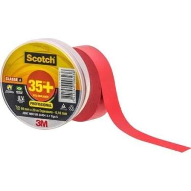 Imagem de Fita Isolante 19x20m Scotch 35+ Vermelha 3M