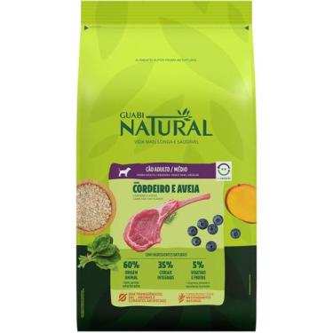 Imagem de Racao Guabi Natural Caes Adultos de Porte Medio sabor Cordeiro e Aveia