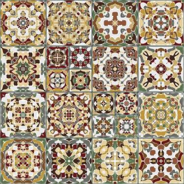 Imagem de Papel De Parede Adesivo Marrom Cozinha Azulejo Português - Criptonita,