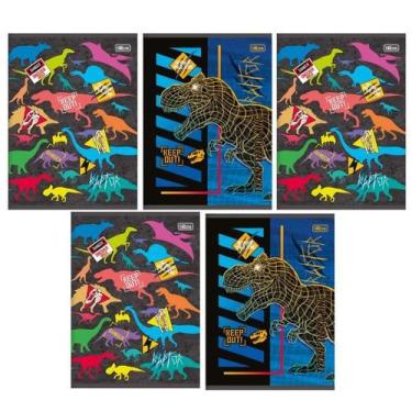 Imagem de Kit 5 Cadernos Dinossauro Tilibra Brochura Grande 60 Folhas