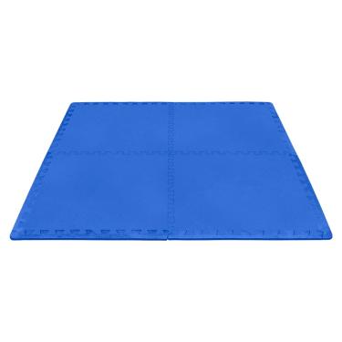Imagem de Kit Tatame Fitness Térmico Em EVA Alux Azul Com 04 Peças de 52x52x1cm