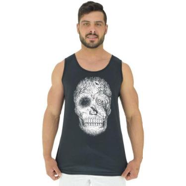Imagem de Regata Clássica Masculina MXD Conceito Forest Skull, Preto, P