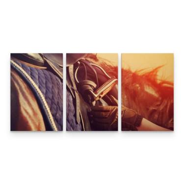 Imagem de Quadro Decorativo Cavalo Detalhe Cela Para Sala -  Wall Frame