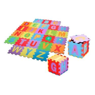 Imagem de Tapete borracha eva abc alfabeto completo 26 pç 28x28cm 8mm - EVAMAX