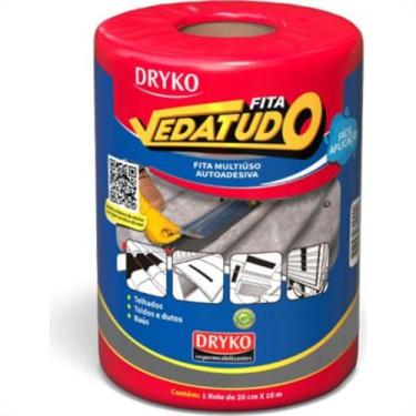 Imagem de Fita Veda Tudo Dryko 20Cm X 10M Cinza Telha