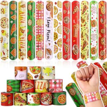 Imagem de Furbeko 60 peças de pulseiras para festa de pizza, artigos de festa de aniversário, pizza, tema de pizza, pulseiras para mulheres, homens, adolescentes, lembrancinhas de festa de pizza, chás de bebê,