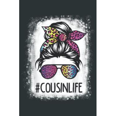 Imagem de Bleached Cousin life Rainbow Leopard Messy Bun Mothers Day: Easter Lined Notebook 6x9 inch 121 Pages