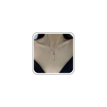 Imagem de Xduargs Colar com pingente de espada boho, vintage, prata, espada, punhal, corrente de Halloween, gargantilha gargantilha, punk, espada, cruz, gargantilha para mulheres, Zinco, Sem Pedra Preciosa